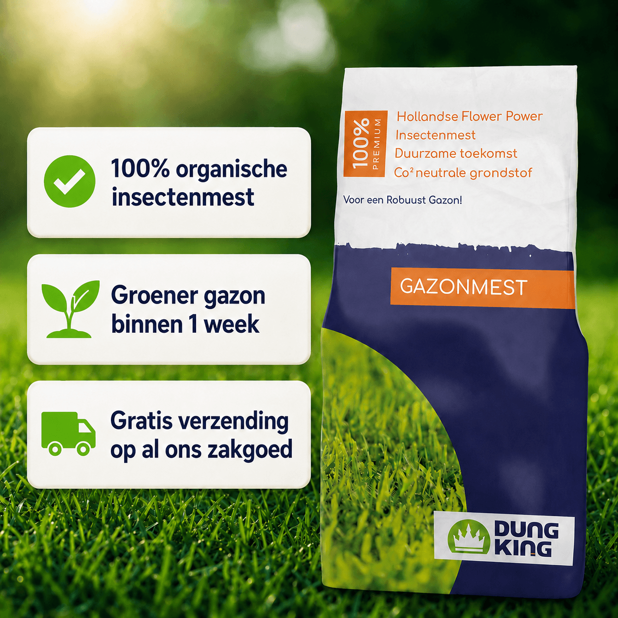 Gazonmest NPK 9-3-6 + 4 MgO Premium DungKing